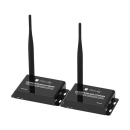 Techly IDATA HDMI-WL55 przedłużacz AV Nadajnik i odbiornik AV Czarny