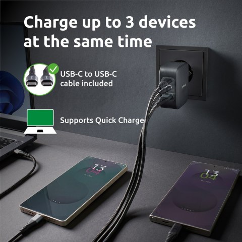 Adapter zasilający USB-C GAN +C520C/7810010 INTENSO Adapter zasilający USB-C GAN +C520C/7810010 INTENSO