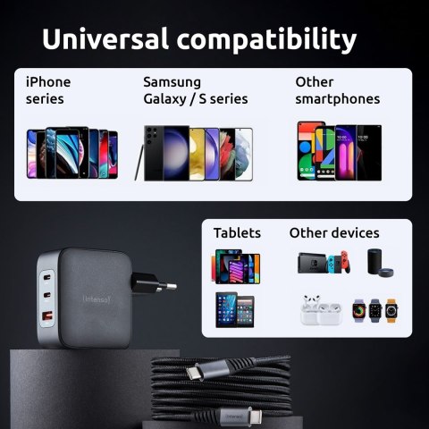 Adapter zasilający USB-C GAN +C520C/7810010 INTENSO Adapter zasilający USB-C GAN +C520C/7810010 INTENSO