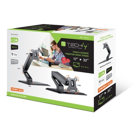 Techly ICA-LCD 35TS uchwyt / stojak do monitorów 81,3 cm (32") Biurko Czarny Techly ICA-LCD 35TS uchwyt / stojak do monitorów 81,3 cm (32") Biurko Czarny