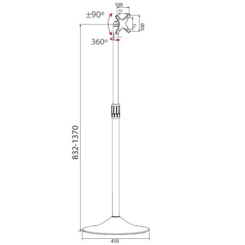 Techly ICA-TR10 uchwyt do tablic informacyjnych 68,6 cm (27") Srebrny Techly ICA-TR10 uchwyt do tablic informacyjnych 68,6 cm (27") Srebrny