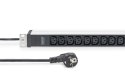 Listwa zasilająca PDU 19" Rack, 12x gniazdo C13 16A/230 V, 2.0m, 1x wtyk unischuko, 16A, aluminiowa