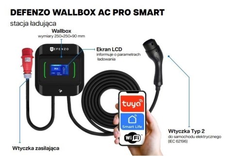 DEFENZO ŁADOWARKA DO SAMOCHODÓW ELEKTRYCZNYCH WALLBOX PRO AC22 SMART DEFENZO ŁADOWARKA DO SAMOCHODÓW ELEKTRYCZNYCH WALLBOX PRO AC22 SMART