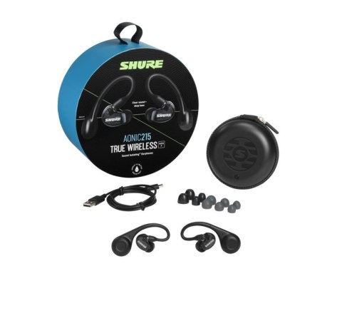 Shure AONIC 215 SE21DYBK+TW2-EFS - słuchawki dokanałowe zpojedynczym przetwornikiem i adapterem bluetooth Shure AONIC 215 SE21DYBK+TW2-EFS - słuchawki dokanałowe zpojedynczym przetwornikiem i adapterem bluetooth