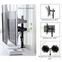 Techly ICA-LCD 482-D uchwyt / stojak do monitorów 68,6 cm (27") Czarny Biurko