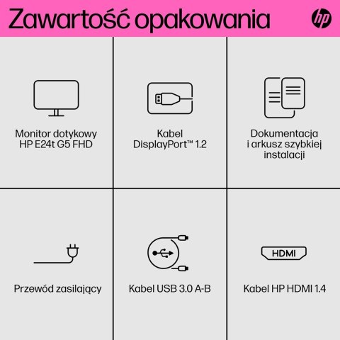 HP Monitor dotykowy E24t G5 FHD HP Monitor dotykowy E24t G5 FHD