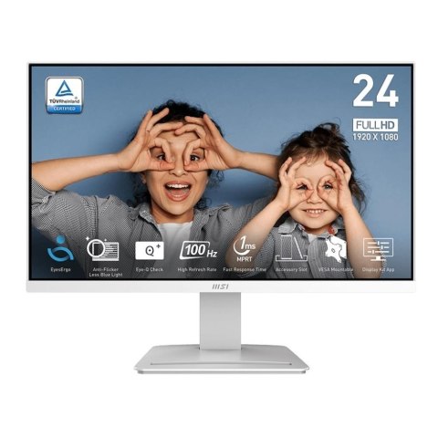 MSI Pro MP2412W monitor komputerowy 60,5 cm (23.8") 1920 x 1080 px Full HD LCD Biały MSI Pro MP2412W monitor komputerowy 60,5 cm (23.8") 1920 x 1080 px Full HD LCD Biały