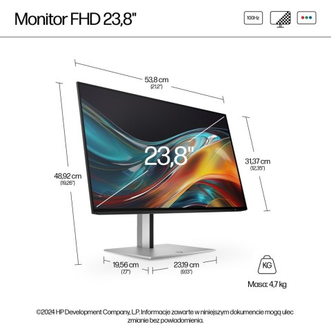 HP Monitor Pro seria 7 FHD - 724pf, 23,8" HP Monitor Pro seria 7 FHD - 724pf, 23,8"