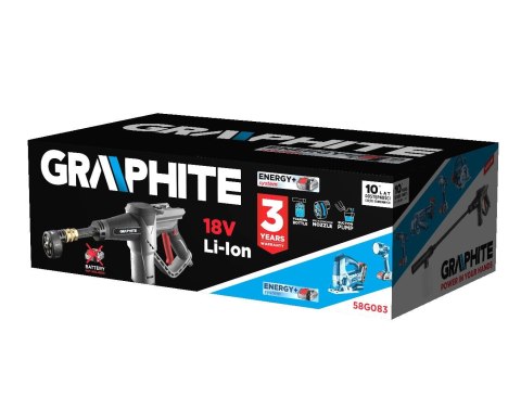 Graphite 58G083 podkładka ciśnieniowa Kompaktowy Bateria 170 l/h Szary Graphite 58G083 podkładka ciśnieniowa Kompaktowy Bateria 170 l/h Szary