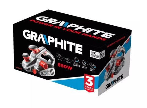 Strug Elektryczny 850W Graphite głębokość strugania 3mm, szerokość strugania 82 mm Strug Elektryczny 850W Graphite głębokość strugania 3mm, szerokość strugania 82 mm