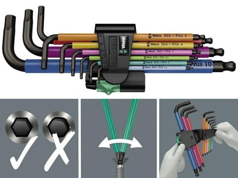 Wera 950/9 Klucz imbusowy w kształcie litery L Metryczny 9 szt. Wera 950/9 Klucz imbusowy w kształcie litery L Metryczny 9 szt.