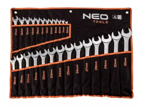Klucze płasko-oczkowe Neo Tools 6-32 mm, zestaw 26 sztuk Klucze płasko-oczkowe Neo Tools 6-32 mm, zestaw 26 sztuk