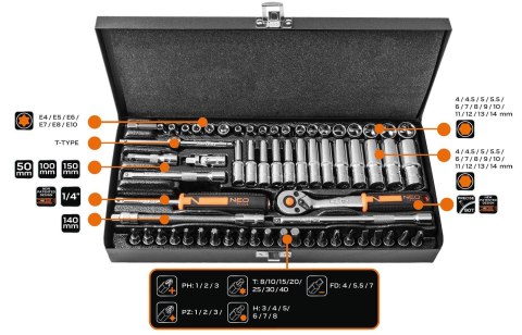 NEO tools 10-008 gniazdko/zestaw gniazdek NEO tools 10-008 gniazdko/zestaw gniazdek