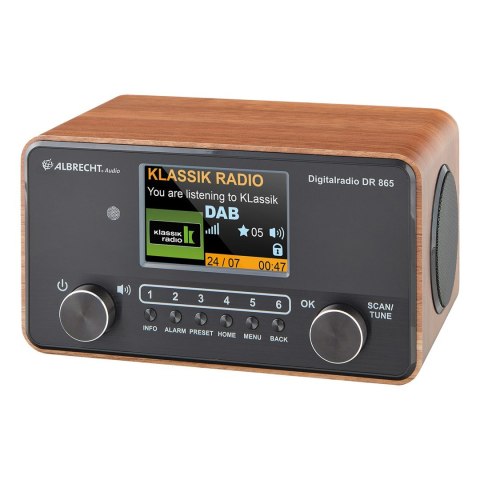 Radio cyfrowe Albrecht DR 865 Senior, drewno Radio cyfrowe Albrecht DR 865 Senior, drewno