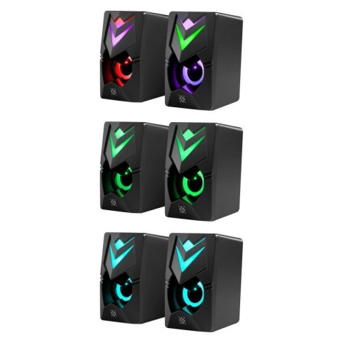 DEFENDER GLOSNIKI PC J4 2.0 6W LED USB CZARNE 65964 DEFENDER GLOSNIKI PC J4 2.0 6W LED USB CZARNE 65964