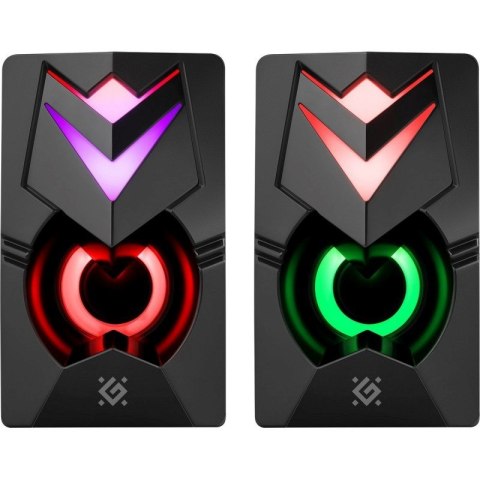 DEFENDER GLOSNIKI PC J4 2.0 6W LED USB CZARNE 65964 DEFENDER GLOSNIKI PC J4 2.0 6W LED USB CZARNE 65964