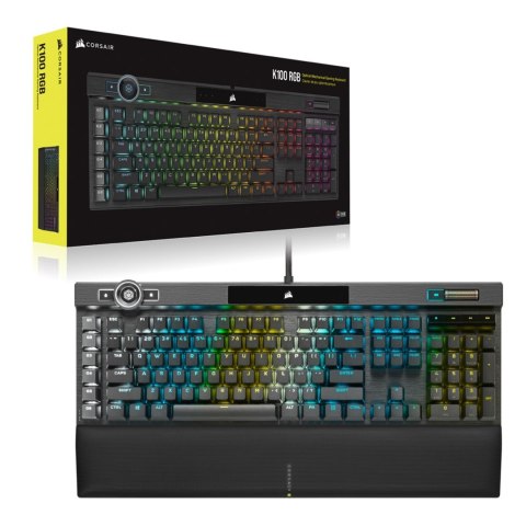 Klawiatura Gamingowa Corsair K100 RGB, Corsair OPX, LED RGB - Czarna Klawiatura Gamingowa Corsair K100 RGB, Corsair OPX, LED RGB - Czarna