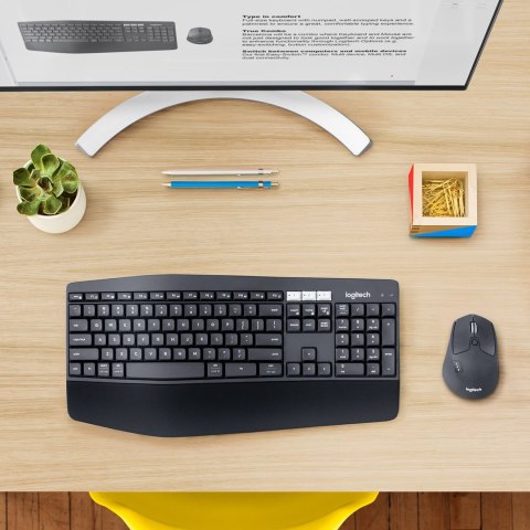 Logitech MK850 Performance klawiatura Dołączona myszka Uniwersalne RF Wireless + Bluetooth QWERTZ Niemiecki Czarny Logitech MK850 Performance klawiatura Dołączona myszka Uniwersalne RF Wireless + Bluetooth QWERTZ Niemiecki Czarny