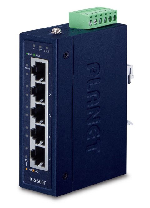 PLANET IGS-500T łącza sieciowe Nie zarządzany Gigabit Ethernet (10/100/1000) Niebieski PLANET IGS-500T łącza sieciowe Nie zarządzany Gigabit Ethernet (10/100/1000) Niebieski