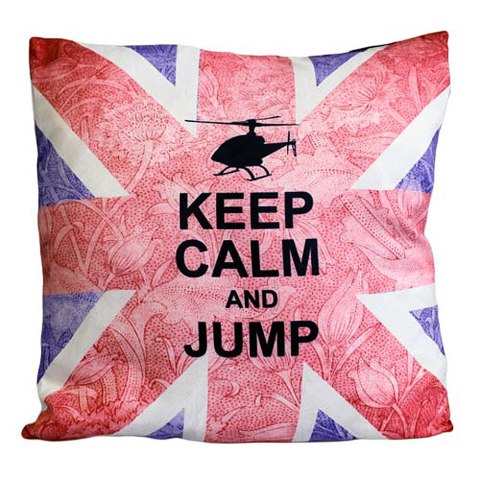 CUSCINI LETTERARI - Copricuscino in Juta lavata / Cotton pillow case KEEP CALM AND JUMP - Size 40x40cm CUSCINI LETTERARI - Copricuscino in Juta lavata / Cotton pillow case KEEP CALM AND JUMP - Size 40x40cm