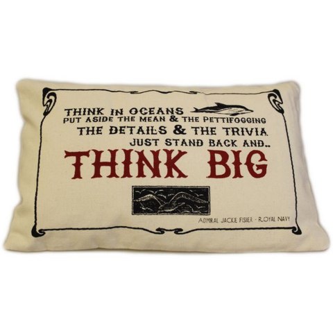 CUSCINI LETTERARI - Copricuscino in Juta lavata / Cotton pillow case THINK BIG - Size 38x25cm CUSCINI LETTERARI - Copricuscino in Juta lavata / Cotton pillow case THINK BIG - Size 38x25cm