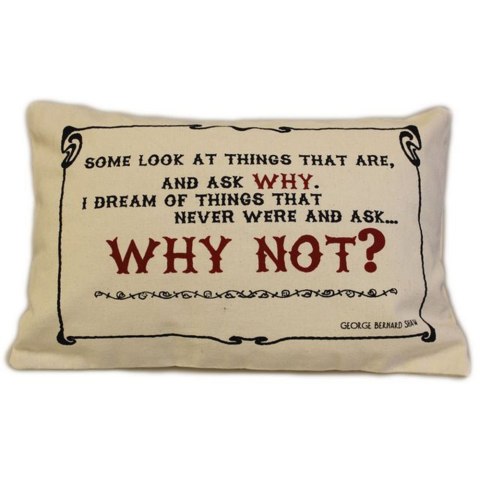 CUSCINI LETTERARI - Copricuscino in Juta lavata / Cotton pillow case WHY NOT - Size 38x25cm CUSCINI LETTERARI - Copricuscino in Juta lavata / Cotton pillow case WHY NOT - Size 38x25cm