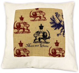 CUSCINI LETTERARI - Copricuscino in Juta lavata / Cotton pillow case e Juta lavata MORS AUT GLORIA - Size 40x40cm
