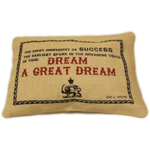 CUSCINI LETTERARI - Copricuscino in Juta lavata / Juta washed pillow case GREAT DREAM - Size 38x25cm CUSCINI LETTERARI - Copricuscino in Juta lavata / Juta washed pillow case GREAT DREAM - Size 38x25cm